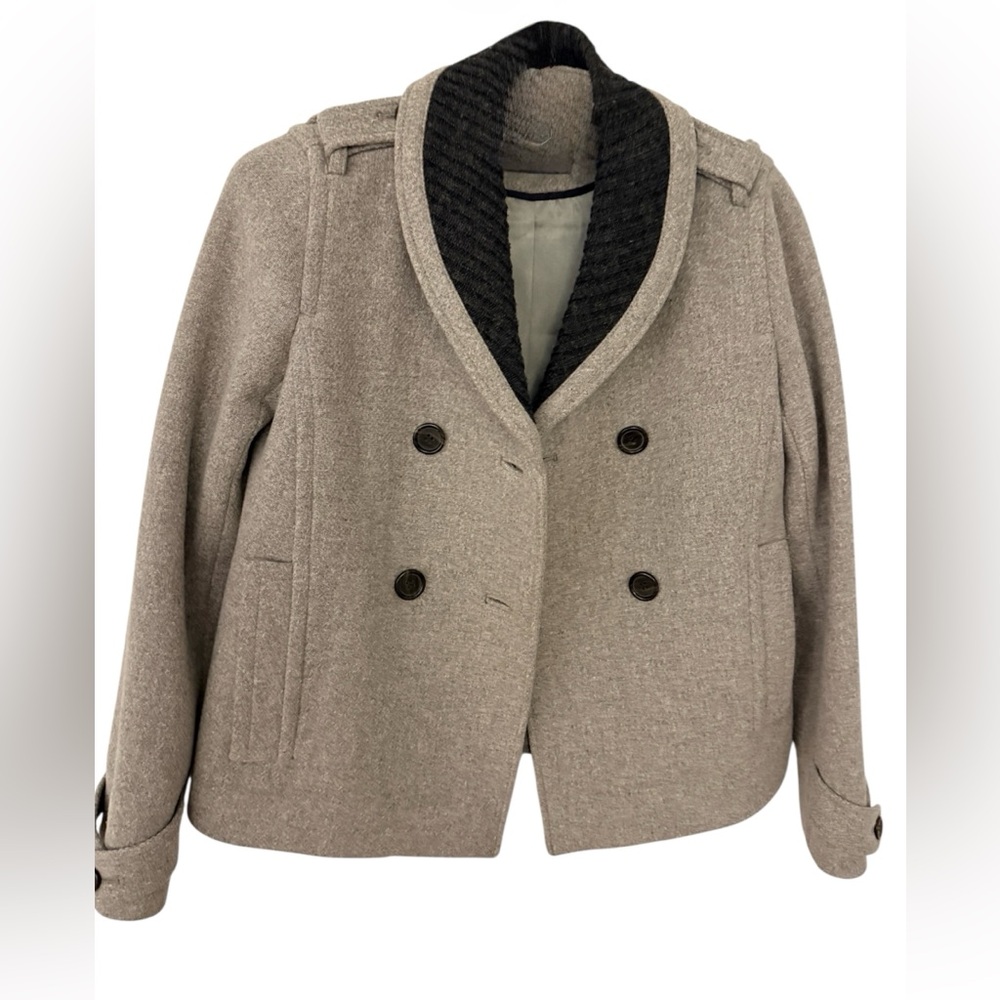 J.Crew Stadium Cloth Wool Coat Gray Double Breasted 2